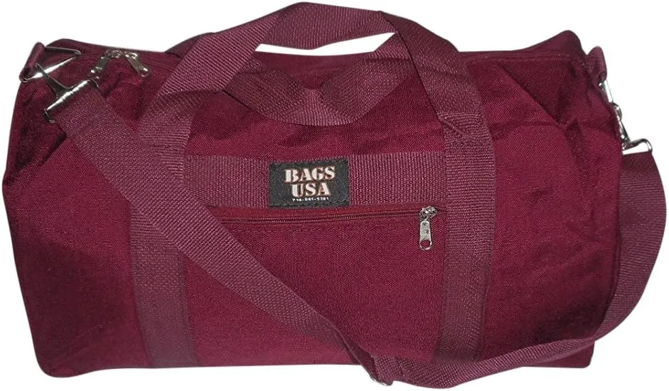 Club Bag For Gym, Overnight Bag, Perfect For Overhead Bin, Made in USA.(Maroon)