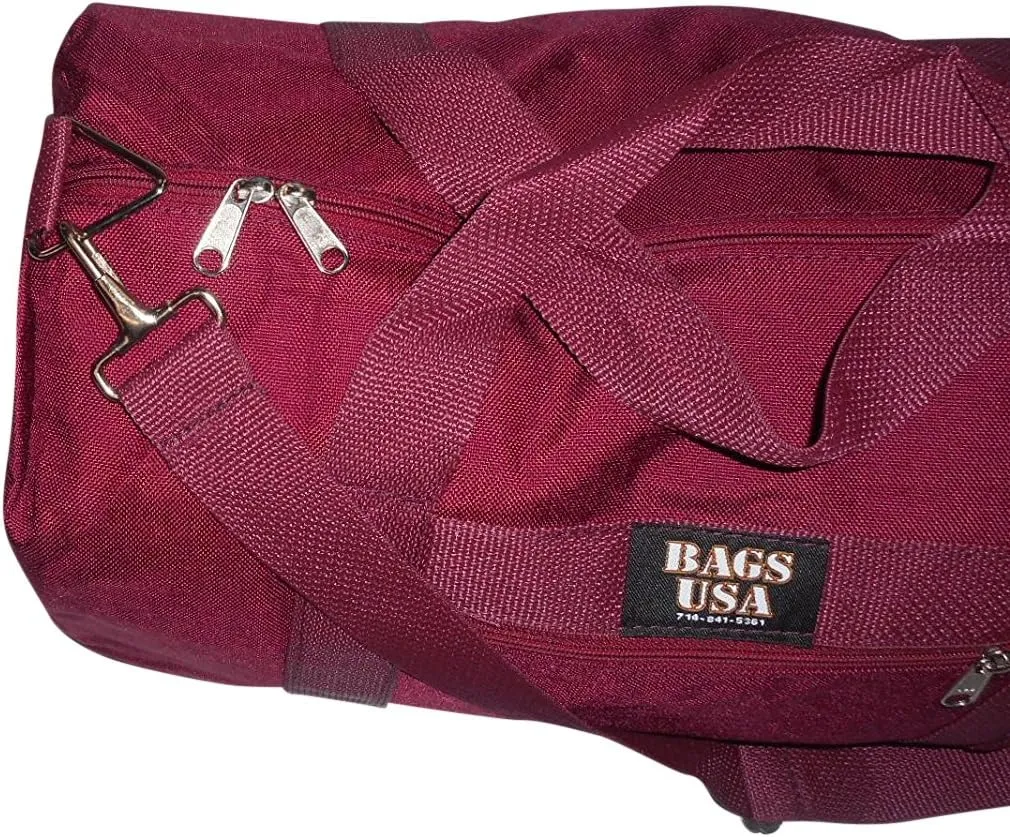Club Bag For Gym, Overnight Bag, Perfect For Overhead Bin, Made in USA.(Maroon)