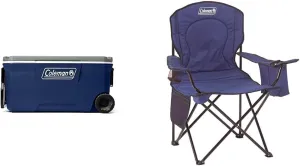 Coleman 316 Series Insulated Portable Cooler with Heavy Duty Wheels, Leak-Proof Wheeled Cooler with 100  Can Capacity, Keeps Ice for up to 5 Days