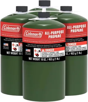 Coleman Propane Replacement Fuel Cylinders 16 oz Camping Fuel Bundled (12 Pack)