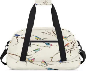 Colorful Bird Gym Duffel Bag for Men Women Willow Tree Sports Tote Bag with Adjustable Shoulder Strap for Dance Gymnastics Traveling Outdoor Camping Overnight Stay