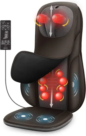 COMFIER Shiatsu Neck Back Massager with Heat, Adjustable Massage Chair Pad Back Support Massage Seat Cushion