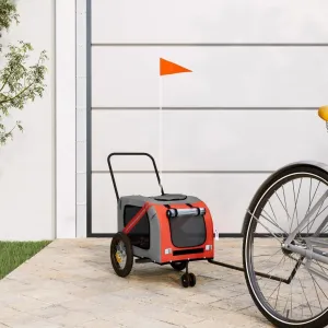 Comfortable Pet Bike Trailer for Easy Travel, Durable Iron Frame, Zippered Access, Mesh Windows, Orange and Black