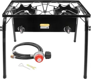 Concord Double Propane Burner, Outdoor 2 Burner Camping Stove for Cooking/Home Brewing/Making Sauce