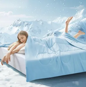 Cooling Comforter Twin/Twin XL Size, All Season Blanket for Hot Sleepers, Lightweight Comforter for Night Sweats, Double-Sided Cooling Bedding for Bed, Sofa, Office, Camping (Blue,68"*80")