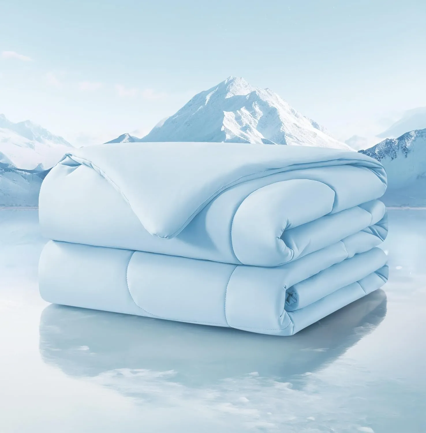 Cooling Comforter Twin/Twin XL Size, All Season Blanket for Hot Sleepers, Lightweight Comforter for Night Sweats, Double-Sided Cooling Bedding for Bed, Sofa, Office, Camping (Blue,68"*80")