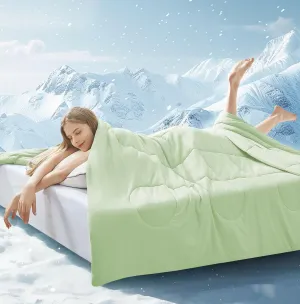 Cooling Comforter Twin/Twin XL Size, All Season Blanket for Hot Sleepers, Lightweight Comforter for Night Sweats, Double-Sided Cooling Bedding for Bed, Sofa, Office, Camping (Sage Green,68"*80")