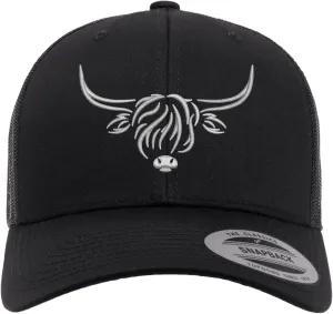 Country Baseball Hat for Men & Women | Stylish Embroidered Longhorn Cow Trucker Hat | Mesh Hats for Men & Women