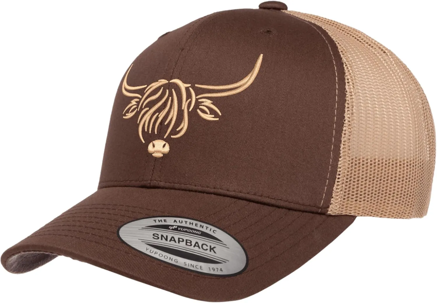 Country Baseball Hat for Men & Women | Stylish Embroidered Longhorn Cow Trucker Hat | Mesh Hats for Men & Women