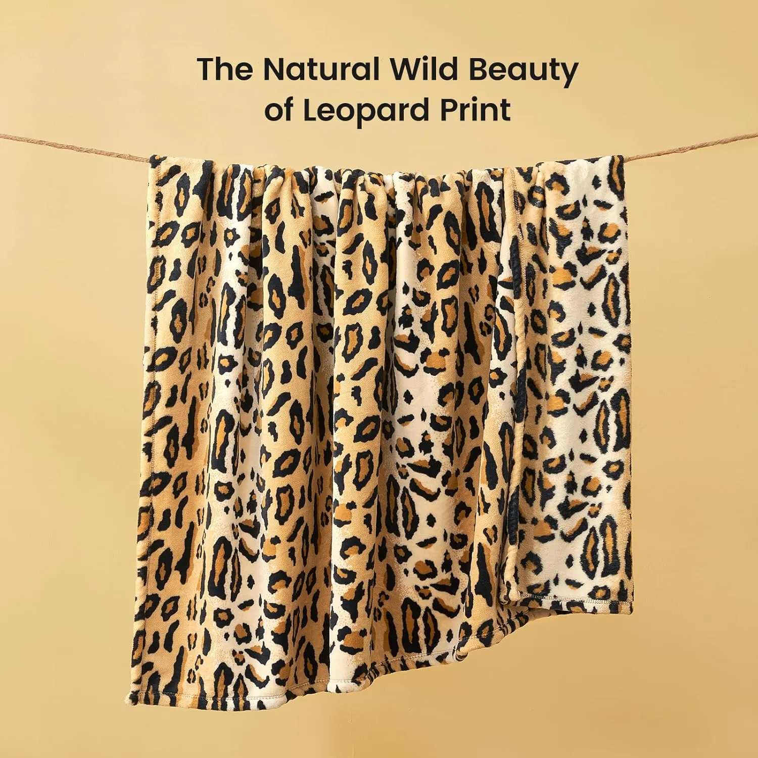 Cozy Bliss Leopard Print Throw Blanket MilkyPlush™ Fleece 330GSM Thick Blankets Western Room Decor Super Soft Warm for Adults Kids Girl Gifts Bedroom Couch Sofa Travel Brown 50"x60"