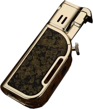 Creative Retro Dual Flame Lighter, Windproof Lighter with Visible Fuel Tank, Adjustable Soft Flame and Jet Flame 2 in 1, Refillable Butane Lighter for Candles, Cigars, BBQ, Camping(A)