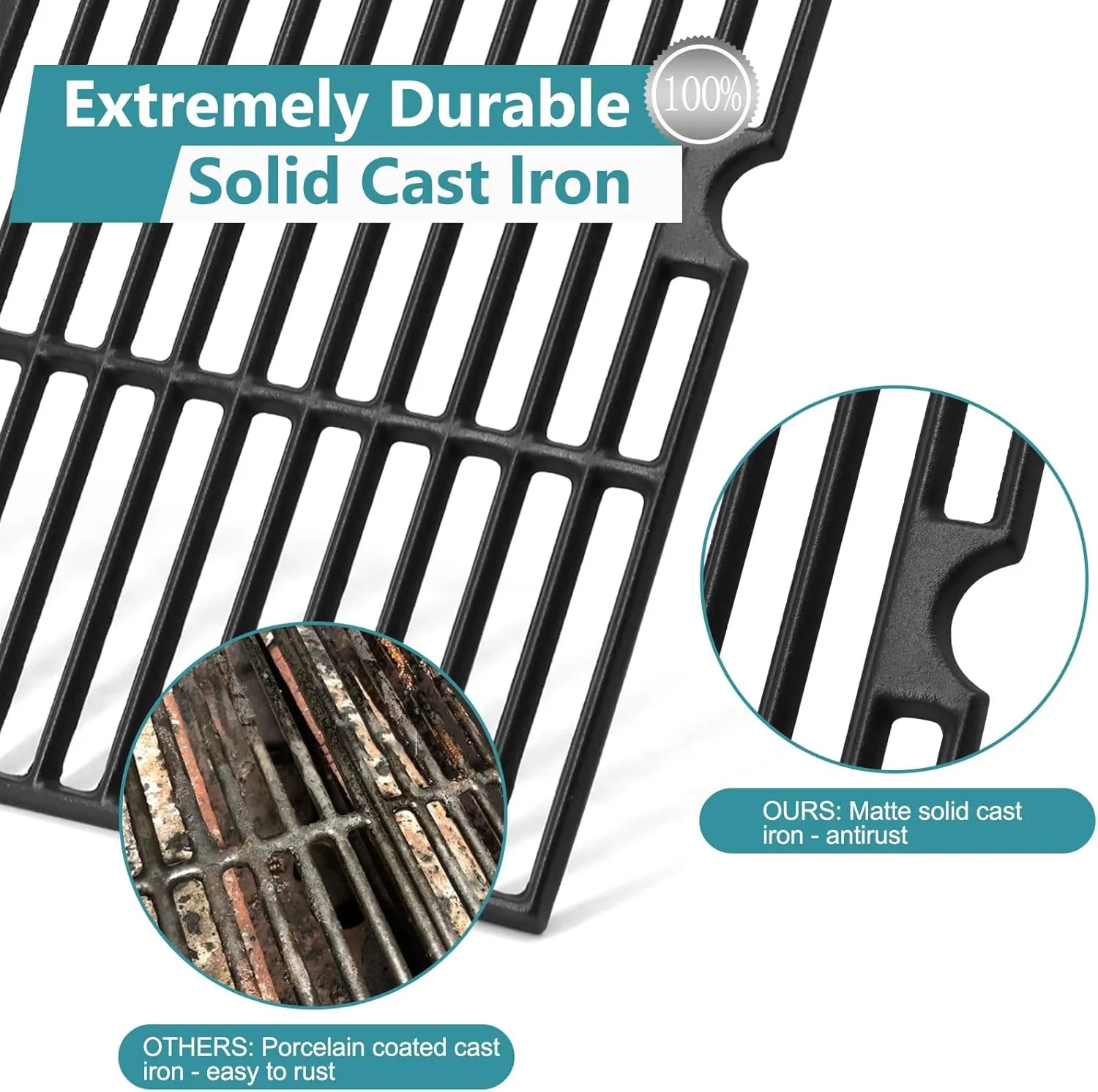 Criditpid Grill Replacement Parts for Nexgrill 2 Burner 720-0864M, 720-0864, 2-Pack Grill Grates and Heat Plate Shields Replacement Kit for Home Depot Nexgrill 720-0864M 2-Burner Gas Grill