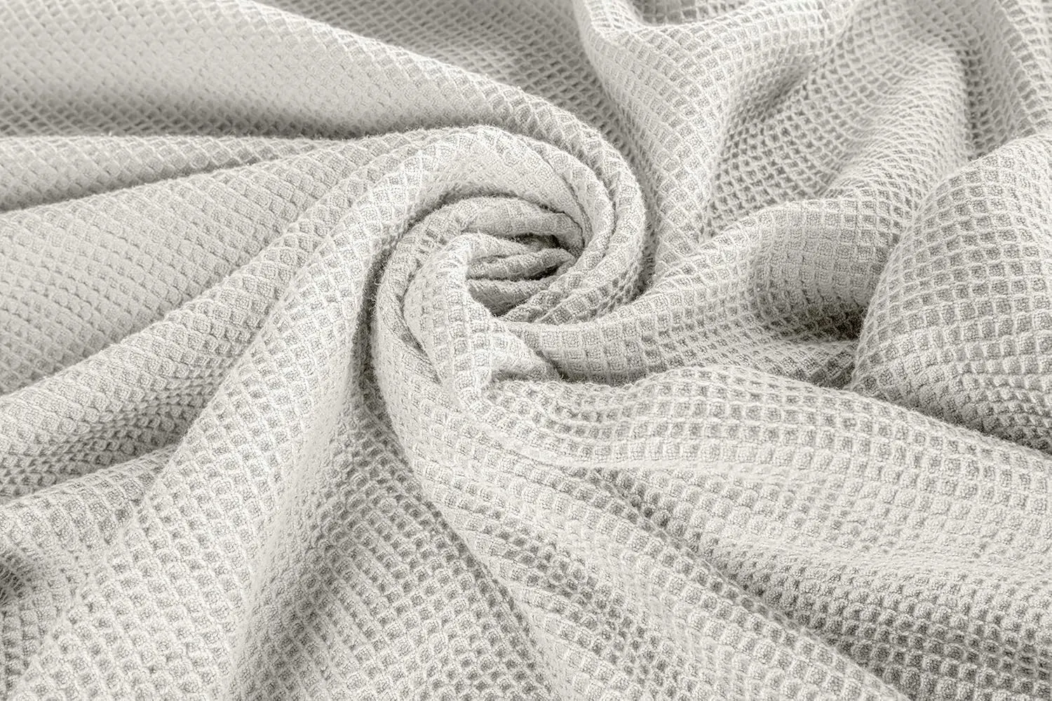 Crover All Season Waffle Premium Thermal Blanket Queen Size 90"x90" Durable Soft Cozy Breathable Weave Design 100% Cotton, Glacier Grey