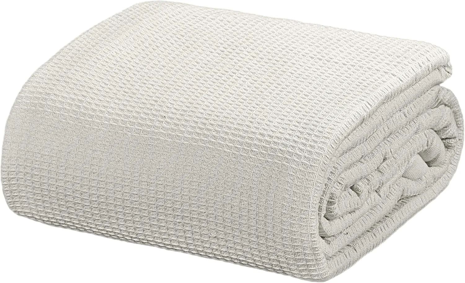 Crover All Season Waffle Premium Thermal Blanket Queen Size 90"x90" Durable Soft Cozy Breathable Weave Design 100% Cotton, Glacier Grey