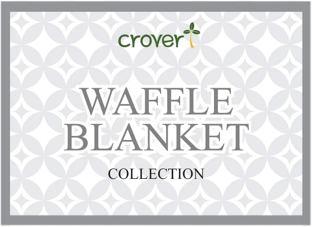 Crover All Season Waffle Premium Thermal Blanket Queen Size 90"x90" Durable Soft Cozy Breathable Weave Design 100% Cotton, Glacier Grey