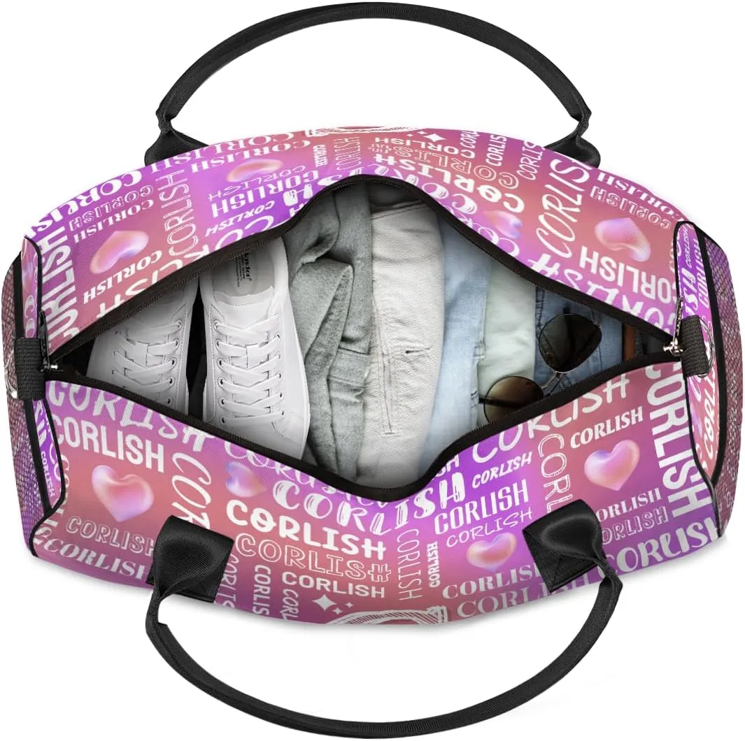Custom Sports Tote Duffle Bag for Women Men Weekender Travel Bag Carry on Overnight for Sports Hospital Camping Gym