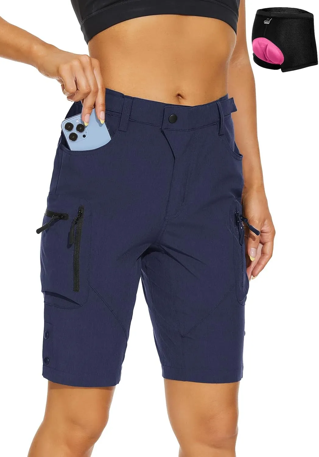 Cycorld Women's-Mountain-Bike-Shorts, Cycling Padded Biking Shorts with Pocket