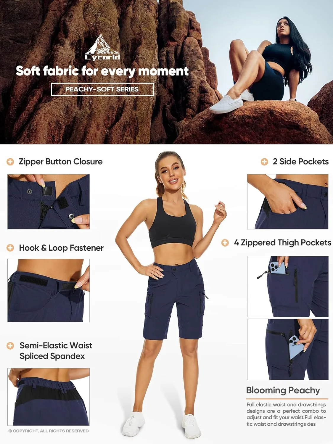 Cycorld Women's-Mountain-Bike-Shorts, Cycling Padded Biking Shorts with Pocket