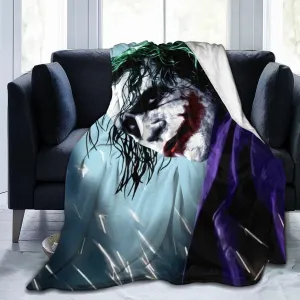 Dark Joker Blanket Throw Blankets Ultra Soft Flannel Lightweight Throws for Couch, Bed, Plush Fuzzy Flannel Microfiber Warm Thermal Blanket All Seasons Use 60"x50"