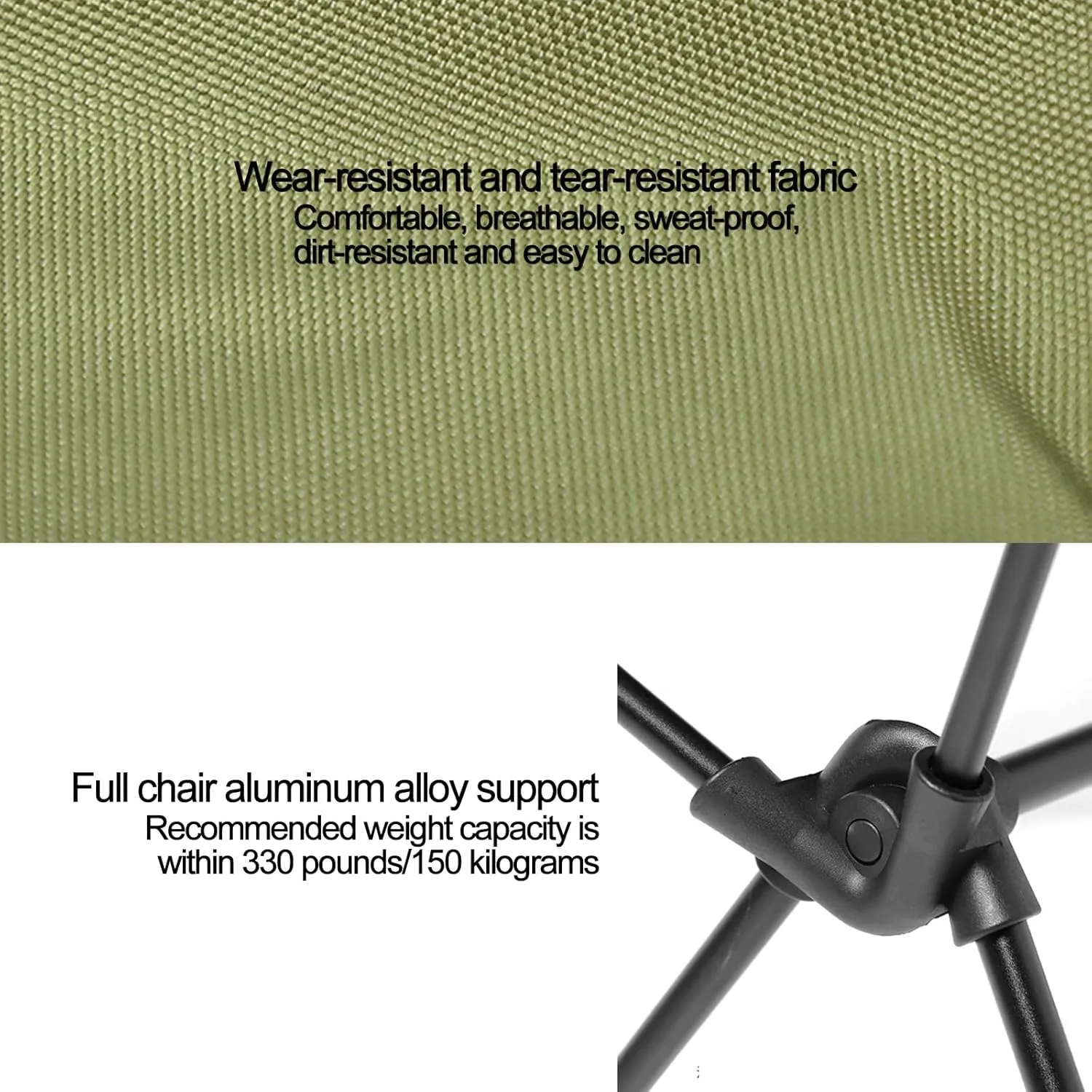 DELURA Folding Chair Camping Chair, Lightweight Camping Chair with Pillow, Side Pockets, Cup Pockets, Recliner for Outdoor Travel Sports Games Lawn Concerts Backyard (Color : A)