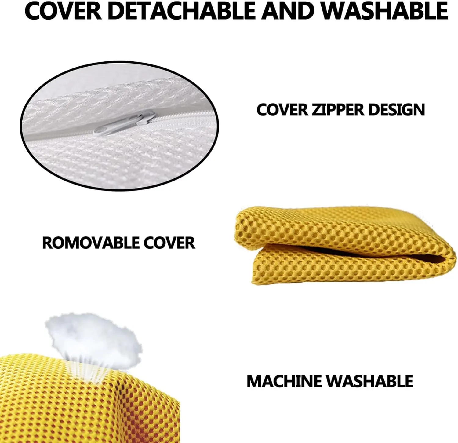Dining Room Chair Cushion Covers Washable, Chair Seat Cushion Replacement, Summer Breathable Mesh Chair Pads with Ties, U Shaped Kitchen Chair Pads with Anti-Slip Rubber Back Beige