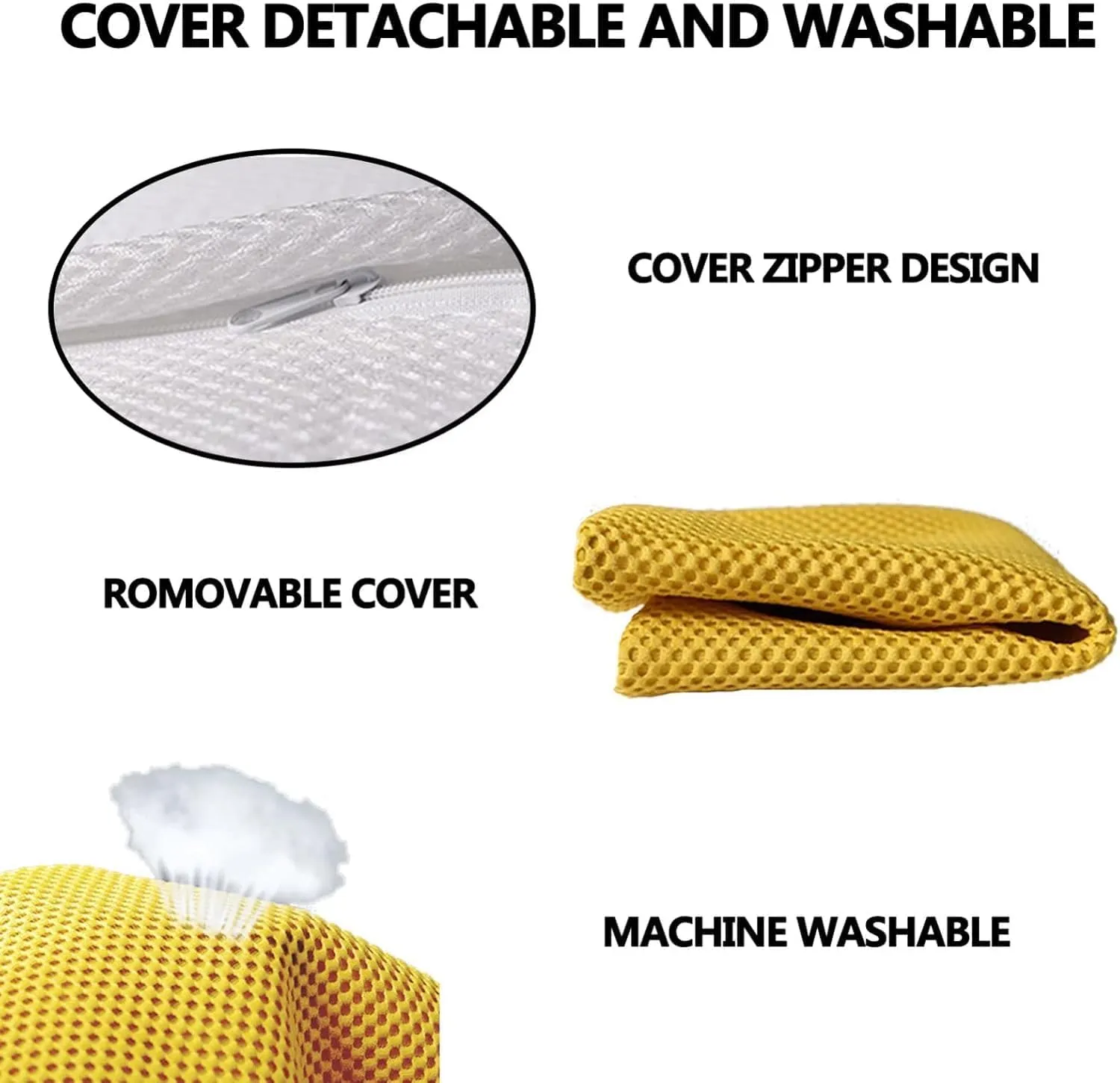 Dining Room Chair Cushion Covers Washable, Chair Seat Cushion Replacement, Summer Breathable Mesh Chair Pads with Ties, U Shaped Kitchen Chair Pads with Anti-Slip Rubber Back Beige