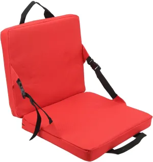 Diydeg Portable Stadium Seat Cushion, Outdoor Folding Padded Floor Chair with Back Support, Storage Pocket & Adjustable Strap, Lightweight Stadium Bleacher Seat for Sporting Events,