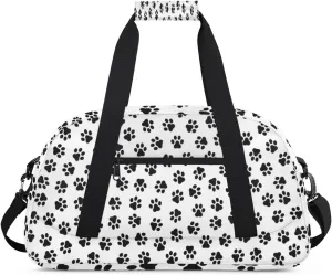 Dog Paw Pattern Gym Duffel Bag for Men Women Cartoon Paw Sports Tote Bag with Adjustable Shoulder Strap for Dance Gymnastics Traveling Outdoor Camping Overnight Stay