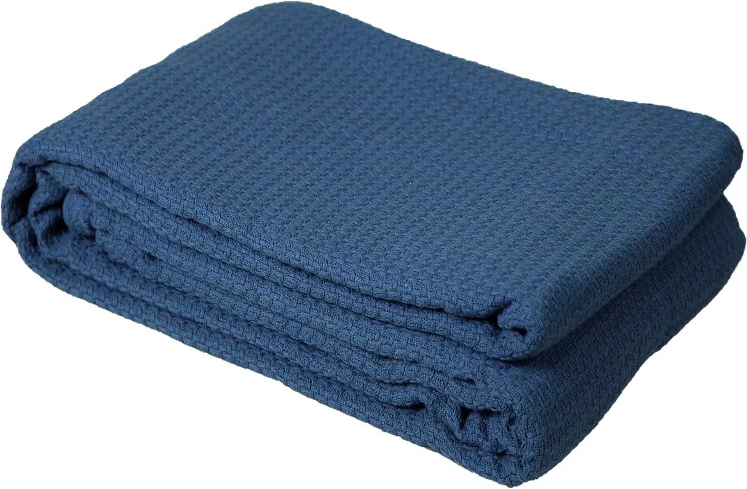 DOLLCENT 100% Cotton Queen Size Blanket for Bed, Premium Soft Combed Lightweight Blankets, Washed Breathable Cozy Bed Throw Blanket, Navy Queen Cotton Blankets for All Season: Navy (90"x90")