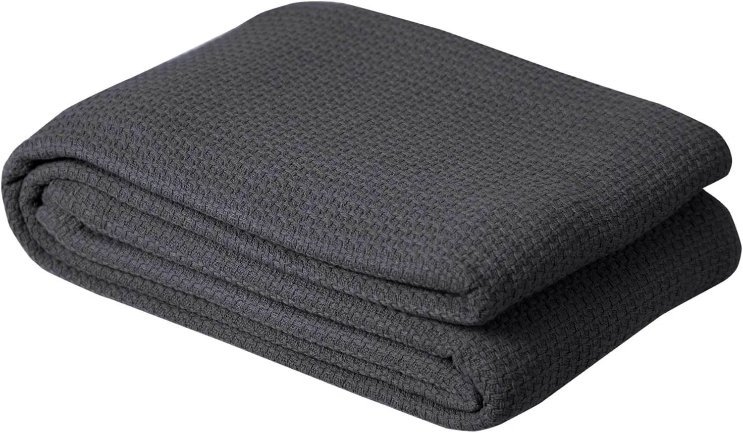 DOLLCENT 100% Cotton Twin Size Blanket for Bed, Premium Soft Combed Lightweight Blankets, Washed Breathable Cozy Bed Throw Blanket, Grey Twin Cotton Blankets for All Season: Grey (66"x90")