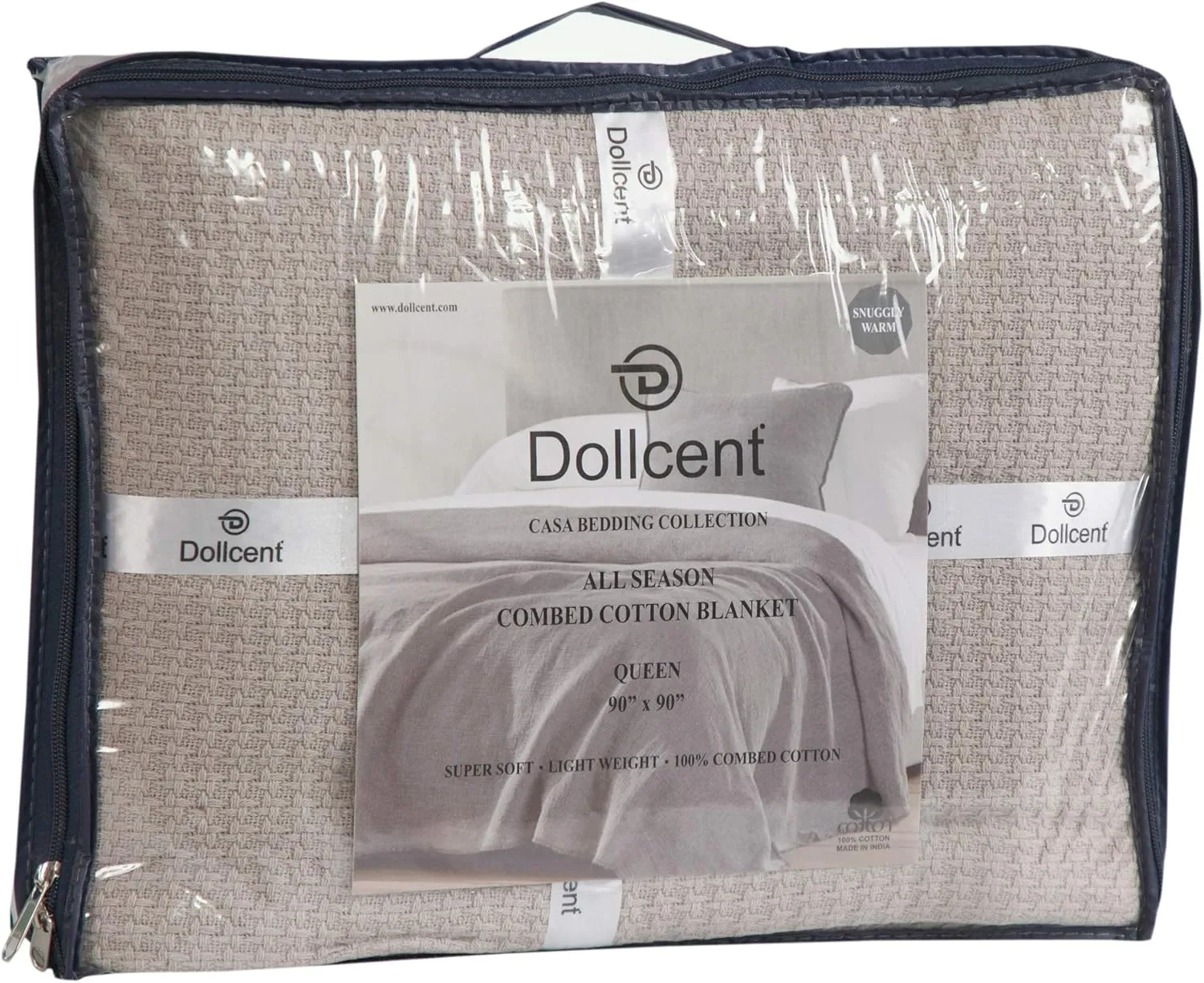 DOLLCENT 100% Cotton Twin Size Blanket for Bed, Premium Soft Combed Lightweight Blankets, Washed Breathable Cozy Bed Throw Blanket, Sand Twin Cotton Blankets for All Season: Sand (66"x90")