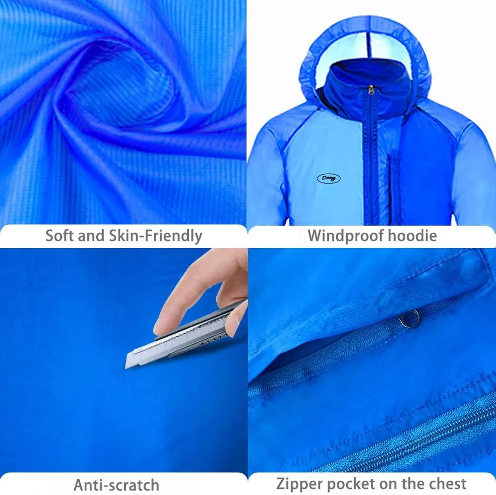 Dooy Sun Protection Jacket Ultra Light Thin Breathable Packable Outdoor Cycling Jacket Hoodie Skin Clothing for Men & Women
