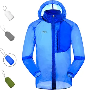 Dooy Sun Protection Jacket Ultra Light Thin Breathable Packable Outdoor Cycling Jacket Hoodie Skin Clothing for Men & Women