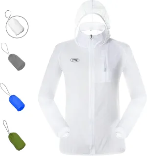 Dooy Sun Protection Jacket Ultra Light Thin Breathable Packable Outdoor Cycling Jacket Hoodie Skin Clothing for Men & Women