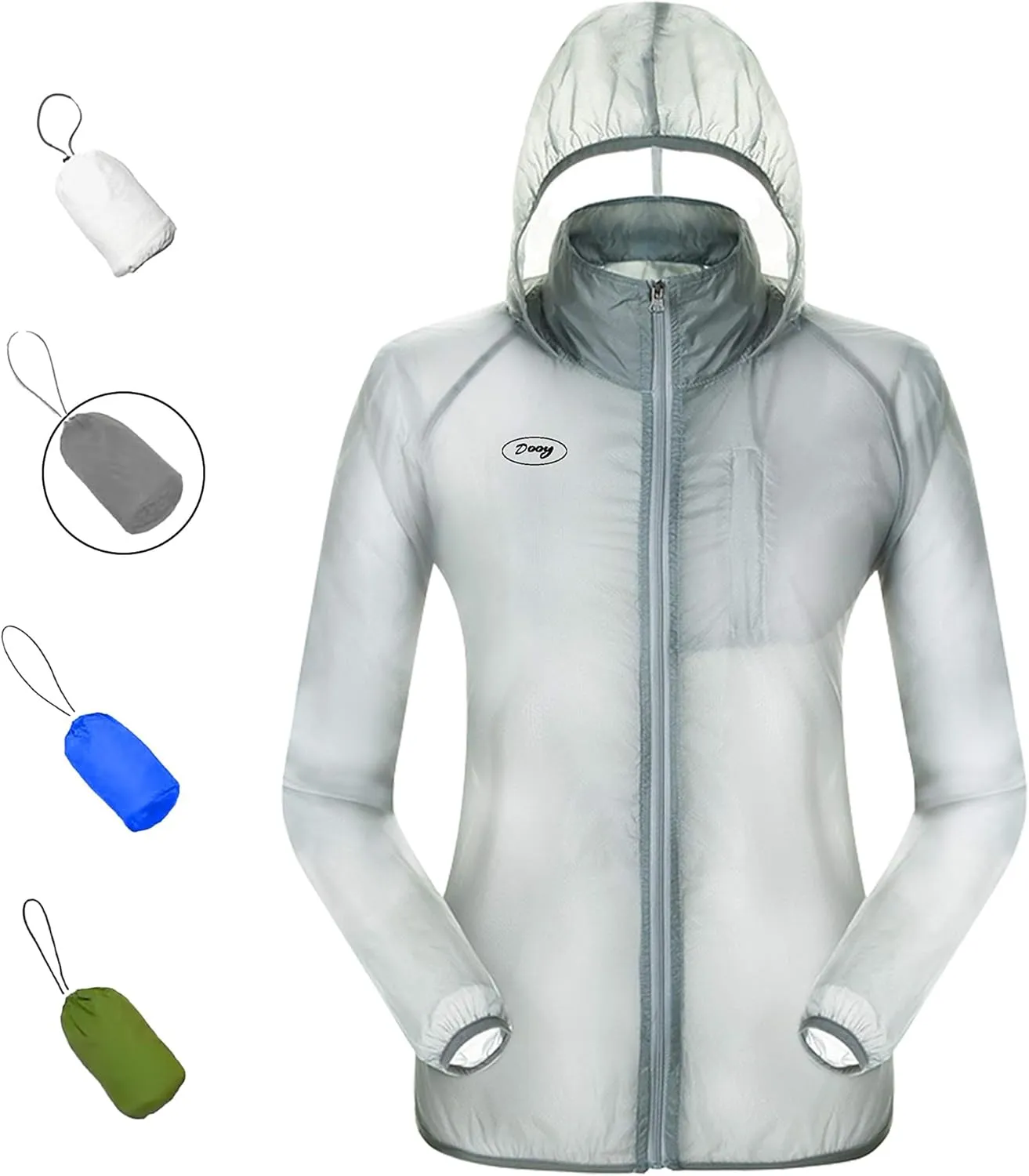 Dooy Sun Protection Jacket Ultra Light Thin Breathable Packable Outdoor Cycling Jacket Hoodie Skin Clothing for Men & Women