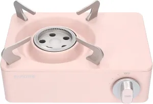 Dr.HOWS Twinkle Mini Camping Stove Burner - Portable Butane Stove for Camping - Single Burner Camp Stove with Carrying Case (PINK)