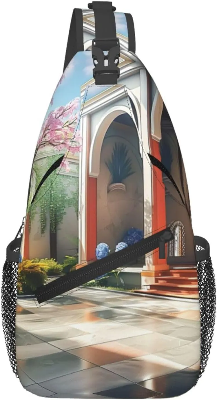 Dynamic lighting during cherry blossom season Cross Chest Bag Diagonally Men Women Crossbody Shoulder Bag Casual Fashion Travel Bag Sling Backpack