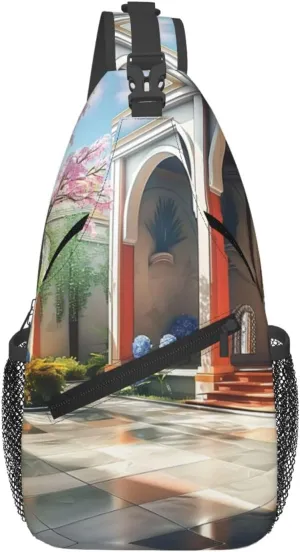 Dynamic lighting during cherry blossom season Cross Chest Bag Diagonally Men Women Crossbody Shoulder Bag Casual Fashion Travel Bag Sling Backpack