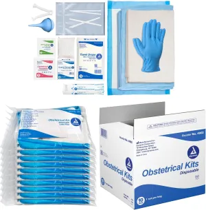 Dynarex Obstetrical Kits - Complete Disposable Obstetrical Kit for Emergency Use - Pre-Hospital Delivery Kits - 1 Bagged Kit, 10 Kits Per Bulk Case