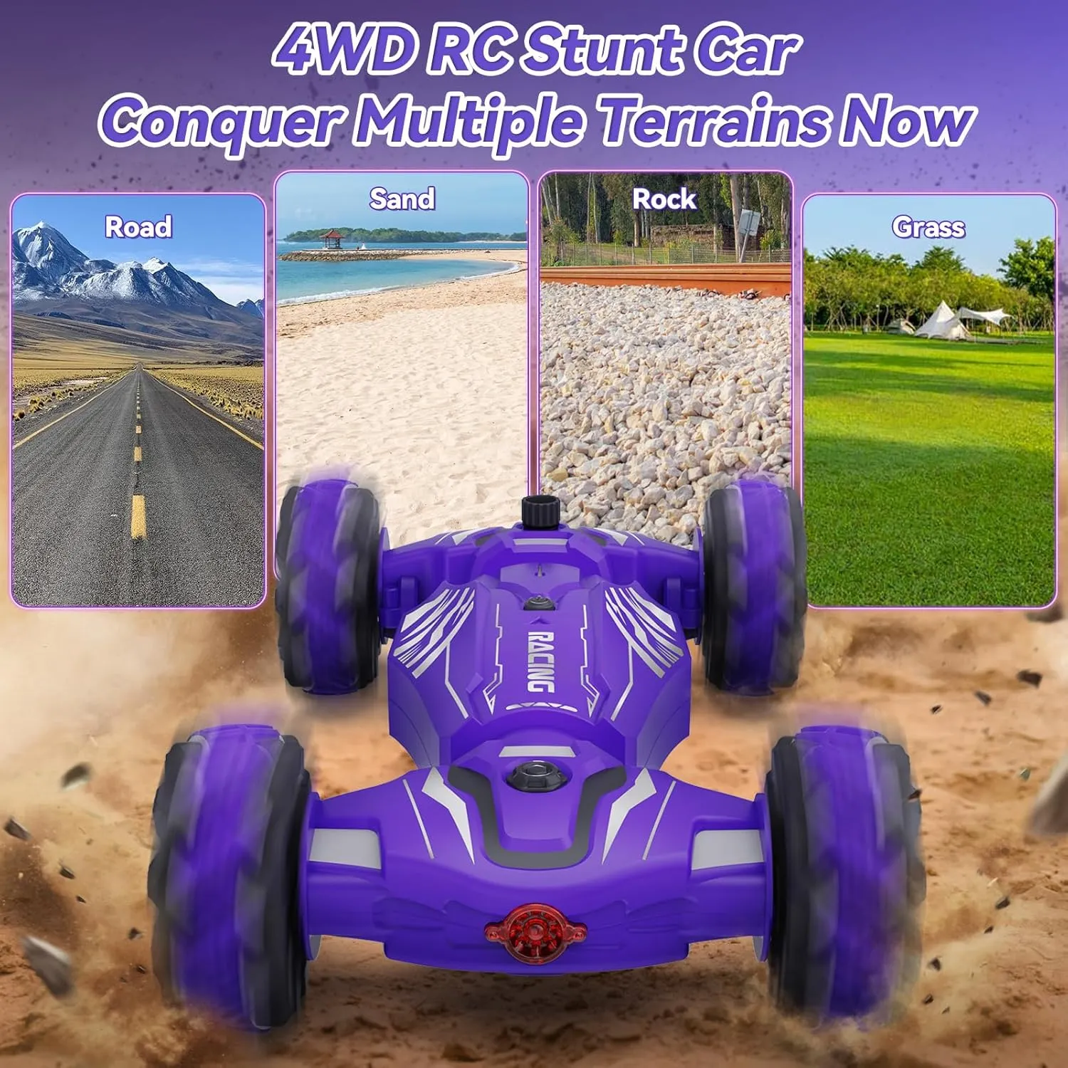 Dysaim Gesture RC Car, Birthday Gifts Toys for Boys Girls Age 6-12, 4WD Remote Control Car 360° Rotate Transform Drift RC Cars with Lights Music Sprayer, 2.4Ghz Hand Controlled