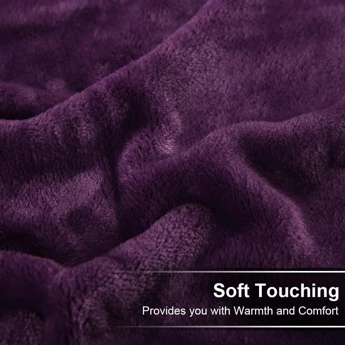 EASELAND Soft Blanket King Size Blanket Warm Microplush Lightweight Thermal Fleece Blankets for Couch Bed Sofa,90x108 inches,Purple