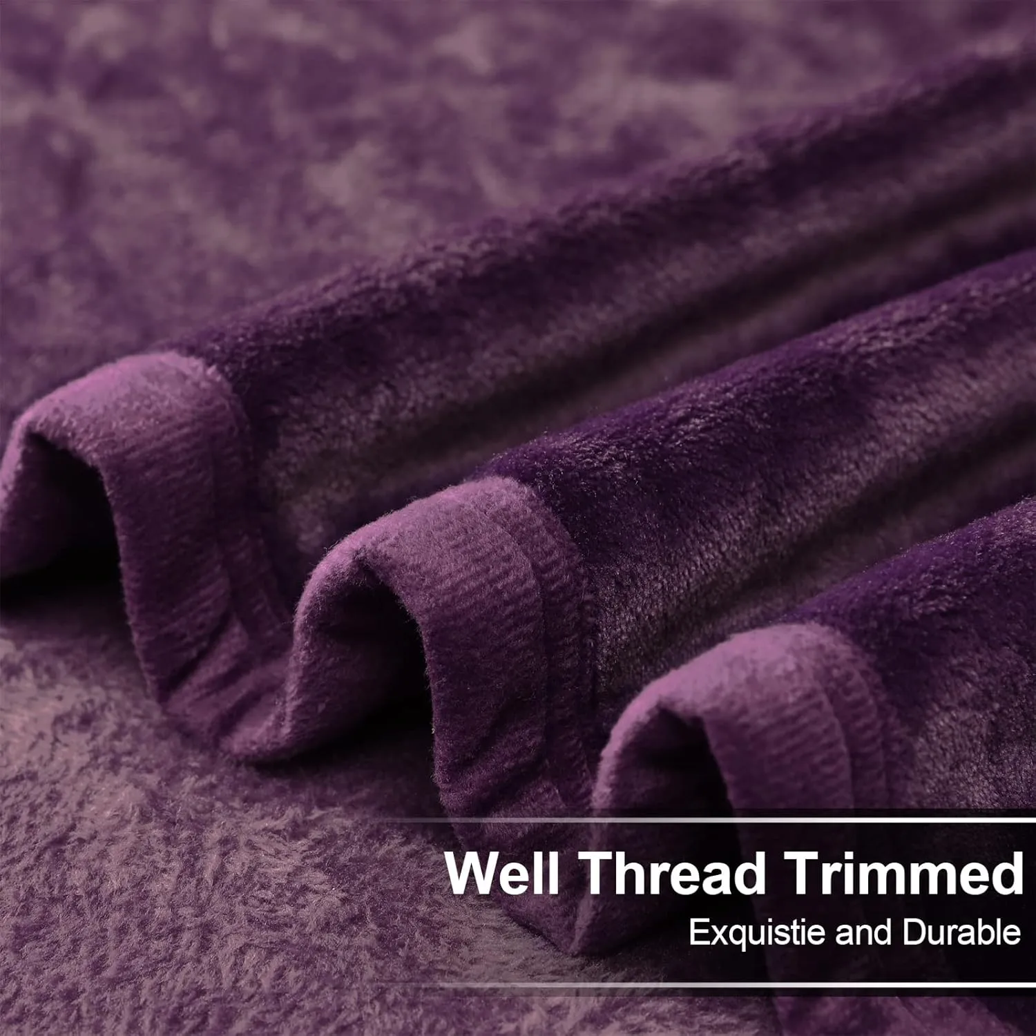EASELAND Soft Blanket King Size Blanket Warm Microplush Lightweight Thermal Fleece Blankets for Couch Bed Sofa,90x108 inches,Purple