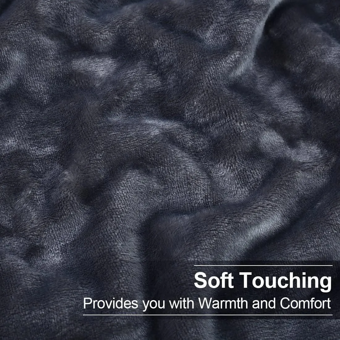 EASELAND Soft King Size Blanket Winter Warm Microplush Lightweight Thermal Fleece Blankets for Couch Bed Sofa,90x108 Inches,Dark Grey