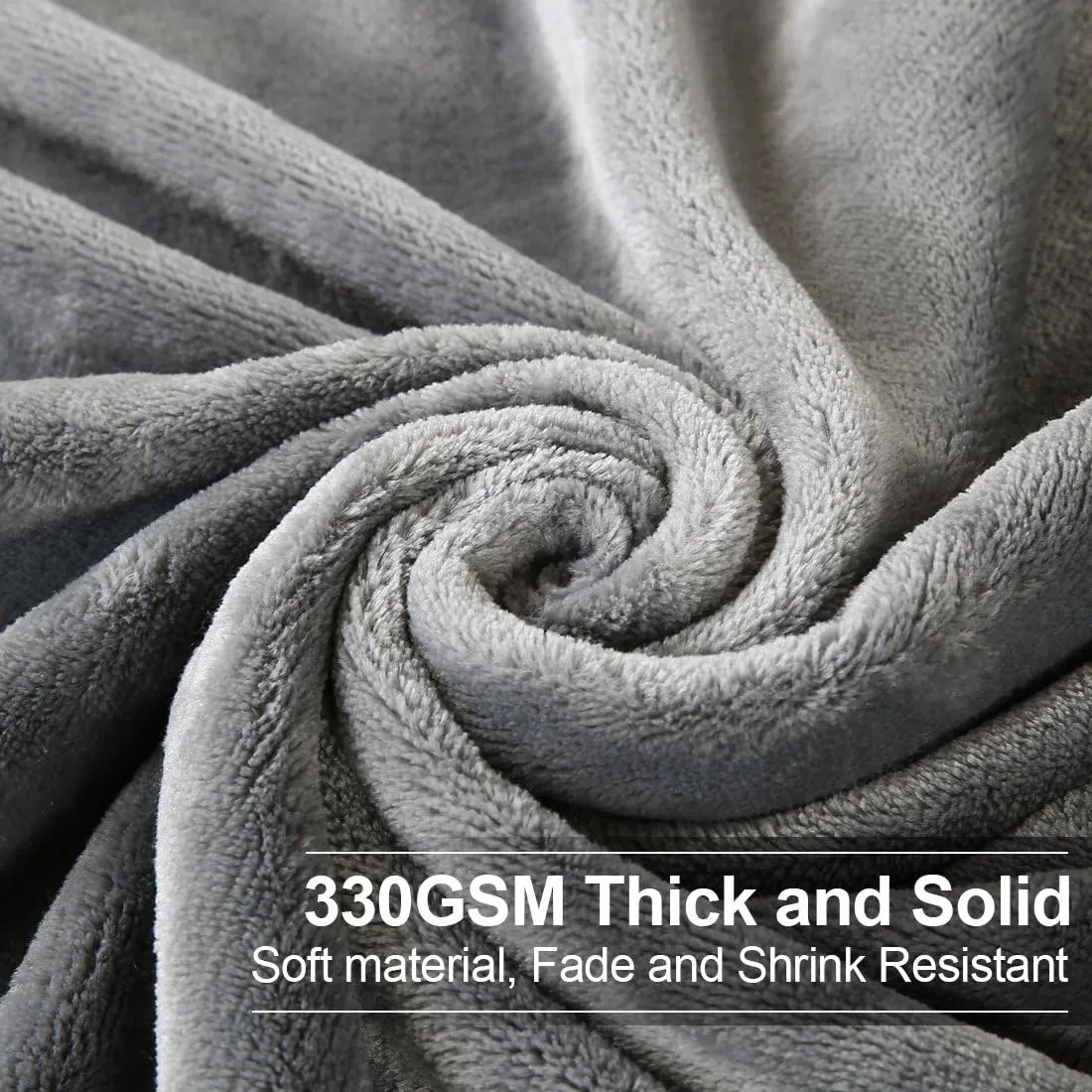 EASELAND Soft Queen Size Blanket All Season Warm Fuzzy Microplush Lightweight Thermal Fleece Blankets for Couch Bed Sofa,90x90 Inches,Gray