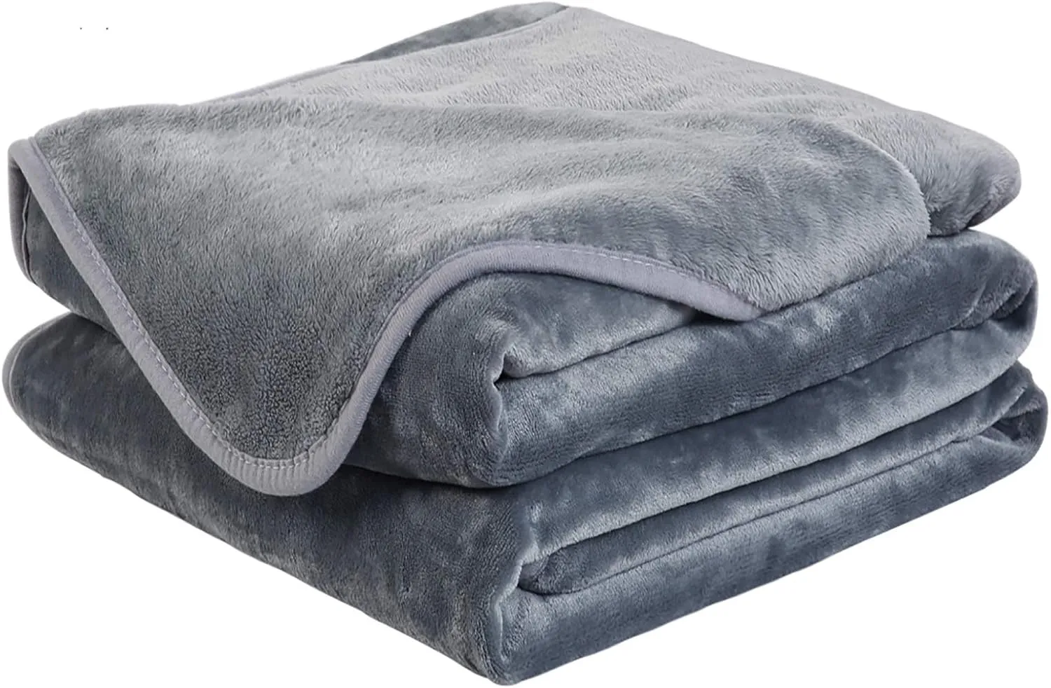 EASELAND Soft Queen Size Blanket All Season Warm Fuzzy Microplush Lightweight Thermal Fleece Blankets for Couch Bed Sofa,90x90 Inches,Gray