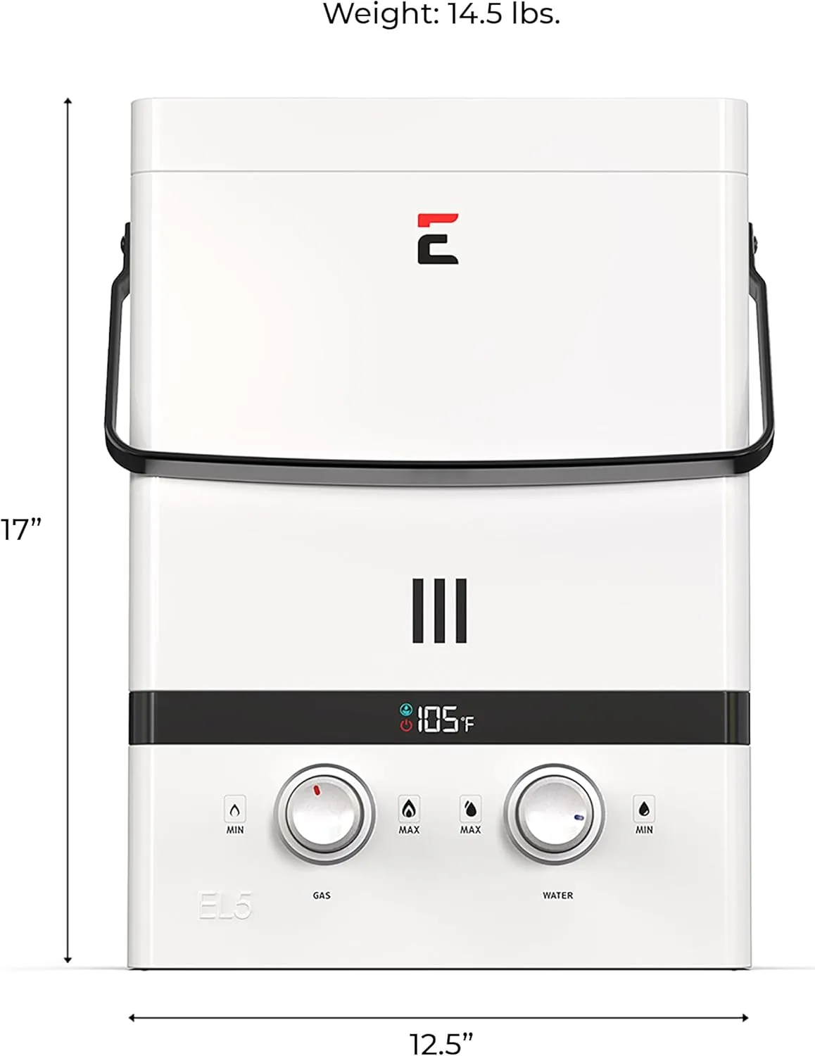 Eccotemp Luxé 1.5 GPM Portable Outdoor Tankless Water Heater w/EccoFlo Diaphragm 12V Pump and Strainer