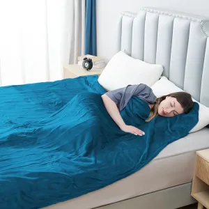 Electric Heated Blanket Full Size 72"x84", 5 Heating Levels & 10 Hours Auto Off Large Oversized, Machine Washable, Home Office Use, Blue