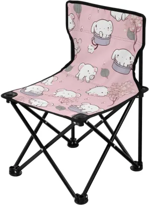 Elephant Portable Outdoor Folding Chair Anti-Slip Padded Oxford Cloth Stool Camping Chair Small for Beach Hiking Fishing Gardening Quad Camp Chair