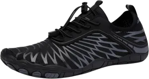 Ellniges]【Water Shoes for Hiking Non-Slip Drainage with Pain Relief Design | Unisex Quick-Dry Outdoor for Swimming, River Trekking & Beach | Lightweight for Couples & Family (36-47) Black