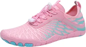 Ellniges]【Water Shoes for Hiking Non-Slip Drainage with Pain Relief Design | Unisex Quick-Dry Outdoor for Swimming, River Trekking & Beach | Lightweight for Couples & Family (36-47) Pink